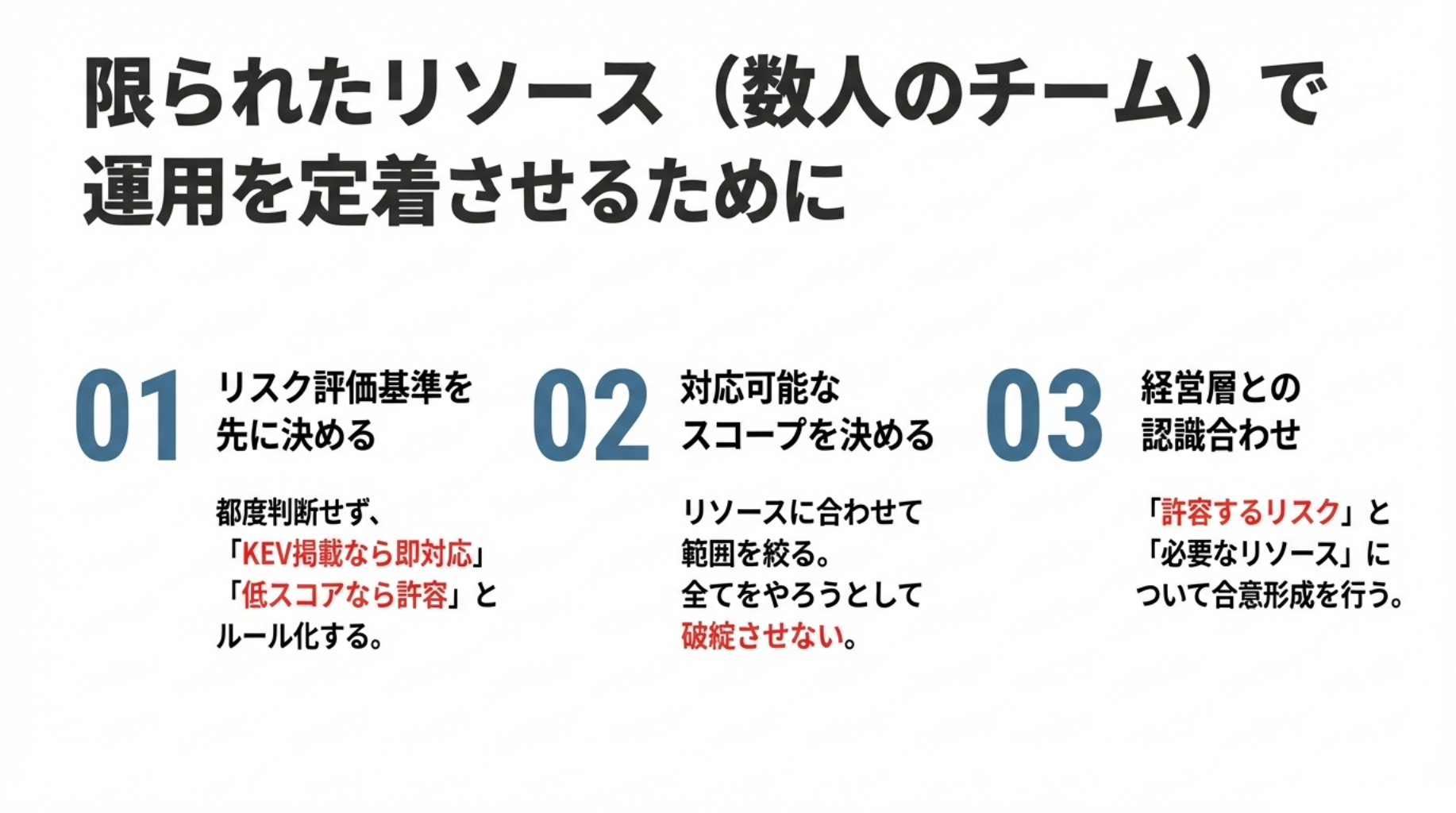 限られたリソースで運用を定着させる3ポイント